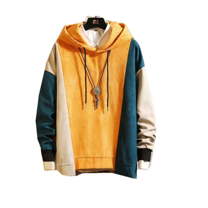 Men's contrast stitching hoodie