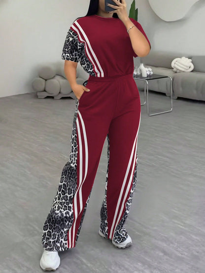 Womens Casual & Comfortable Straight-Leg Pants Two-Piece Set European And American Style