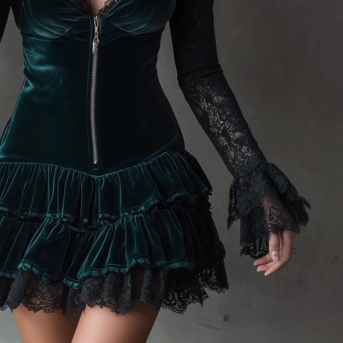 Vintage Elegant Long-sleeve Maxi Dress A Luxurious And Seductive Gown