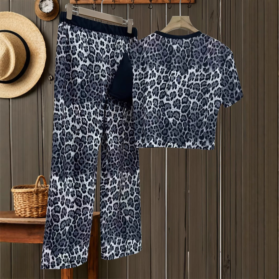 Womens Casual & Comfortable Straight-Leg Pants Two-Piece Set European And American Style