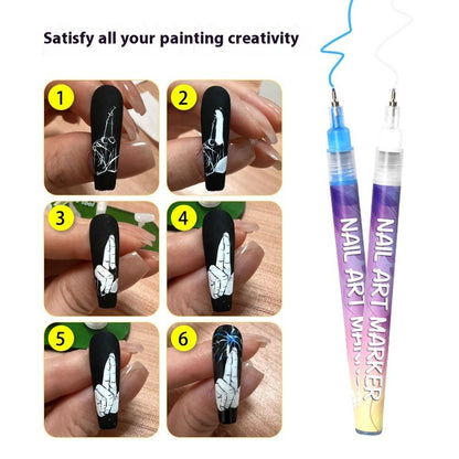 Nail Art Graffiti Pen 12 Colours Acrylic Paint